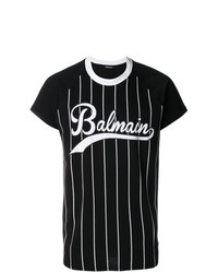 Balmain Striped Printed T Shirt
