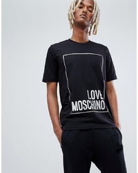 Love Moschino T Shirt In Black With Box Logo