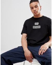 Weekday T Shirt In Black With Slogan
