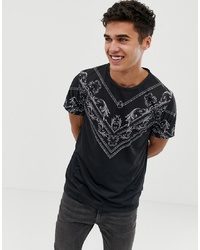 Burton Menswear T Shirt With Baroque Border In Black