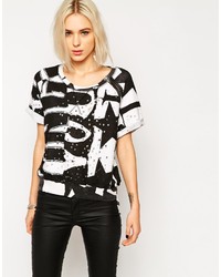 Religion T Shirt With Black And White Print