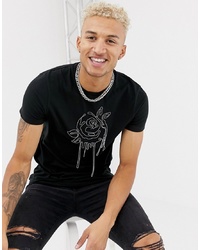 ASOS DESIGN T Shirt With Chain Floral Design