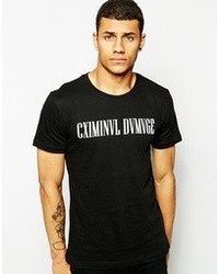 Criminal Damage T Shirt With Logo Print Blackwhite