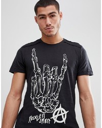Solid T Shirt With Wreckless Spirit Print