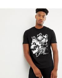 ASOS DESIGN Tall Relaxed T Shirt With Floral Skull Print