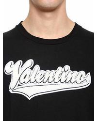 Valentino Terrycloth Logo Cotton Jersey T Shirt