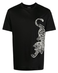 Emporio Armani Tiger Print Short Sleeve T Shirt