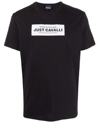 Just Cavalli Warped Logo Print T Shirt