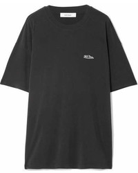 We11done Oversized Printed Stretch Modal Blend T Shirt Black