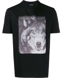 Emporio Armani Wolf Print Crewneck T Shirt