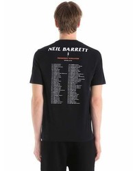 Neil Barrett World Tour Slub Cotton Jersey T Shirt