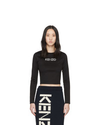 Kenzo Black Cropped Sport Long Sleeve T Shirt
