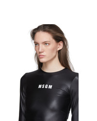 MSGM Black Sport Long Sleeve T Shirt