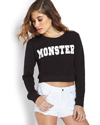 Forever 21 Monster Cropped Sweatshirt