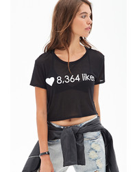 Forever 21 8000 Likes Cropped Tee