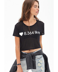 Forever 21 8000 Likes Cropped Tee