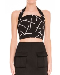 Cmeo Collective Black Pattern Crop Top