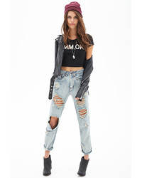 Forever 21 Sarcastic Graphic Crop Top