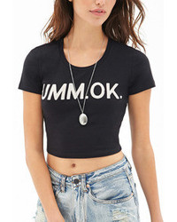 Forever 21 Sarcastic Graphic Crop Top