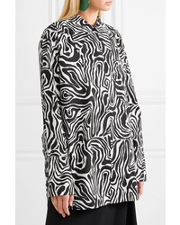 Marni Oversized Zebra Print Cotton Poplin Shirt