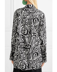 Marni Oversized Zebra Print Cotton Poplin Shirt