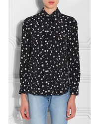Saint Laurent Star Print Silk Shirt