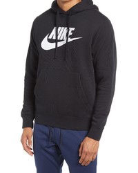 Nike Sportswear Club Fleece Logo Hoodie In Blackwhite At Nordstrom