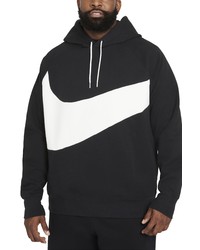 Nike Swoosh Tech Fleece Pullover Hoodie In Blackwhitewhite At Nordstrom