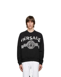 Black and White Print Fleece Sweatshirt
