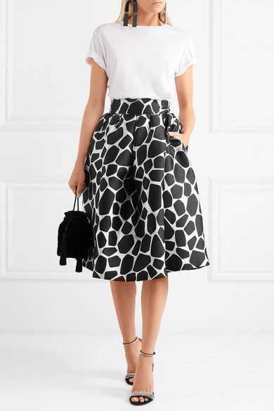Sara Battaglia Pleated Jacquard Midi Skirt, $715 | NET-A-PORTER.COM ...