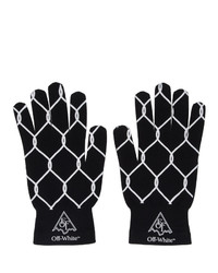 Off-White Black And White Knit Fence Gloves