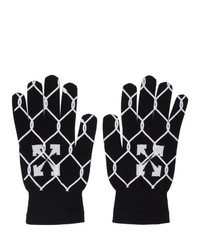 Off-White Black And White Knit Fence Gloves