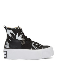 Black and White Print High Top Sneakers