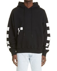 Off-White Big Skate Checkerboard Cotton Hoodie In Black White At Nordstrom