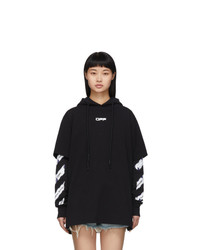 Off-White Black Airport Tape Double Layer Hoodie