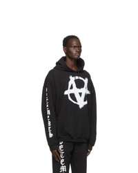 Vetements Black Anarchy Gothic Logo Hoodie
