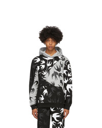 McQ Alexander McQueen Black And Grey Swallows Hoodie