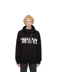 VERSACE JEANS COUTURE Black And White Logo Hoodie