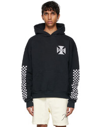 Rhude Black Classic Checkers Hoodie