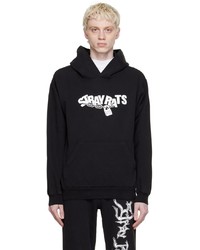 Stray Rats Black Cotton Hoodie