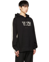 Valentino Black Embroidered Patch Hoodie