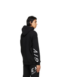 Givenchy Black Embroidered Refracted Logo Hoodie