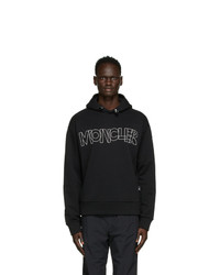 MONCLER GRENOBLE Black Graphic Lettering Hoodie