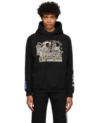 McQ Black Graphic Relaxed Hoodie