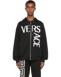 Versace Black Logo Zip Up Hoodie