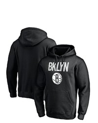 FANATICS Branded Black Brooklyn Nets Post Up Hometown Collection Pullover Hoodie