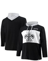 FANATICS Branded Black New Orleans Saints Big Tall Logo Hoodie Long Sleeve T Shirt