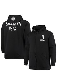 FANATICS Branded Kyrie Irving Black Brooklyn Nets Big Tall Player Name Number Full Zip Hoodie Jacket