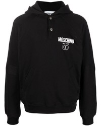 Moschino Button Placket Logo Hoodie