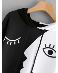 Shein Contrast Face Print Hoodie